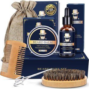 Gifts for Men - Beard Grooming kit for Men Gift Set with Beard Oil, Beard Balm